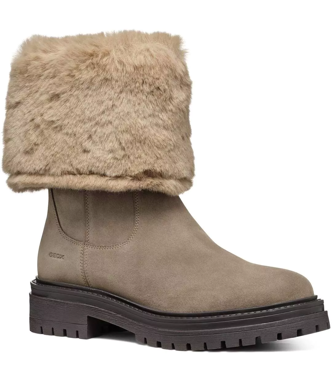 Womens/ladies D Iridea M Leather Ankle Boots Taupe Geox