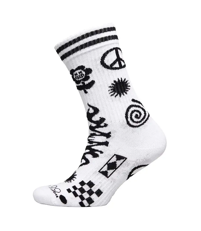 Patchwork Rave Breathable Ribbed Socks for Men and Women