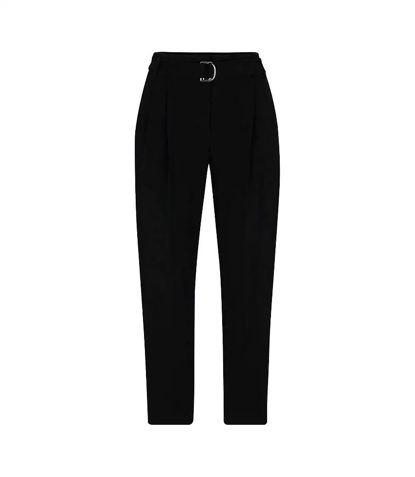Womens/ladies Tapia Belted Regular Trousers Black Boss