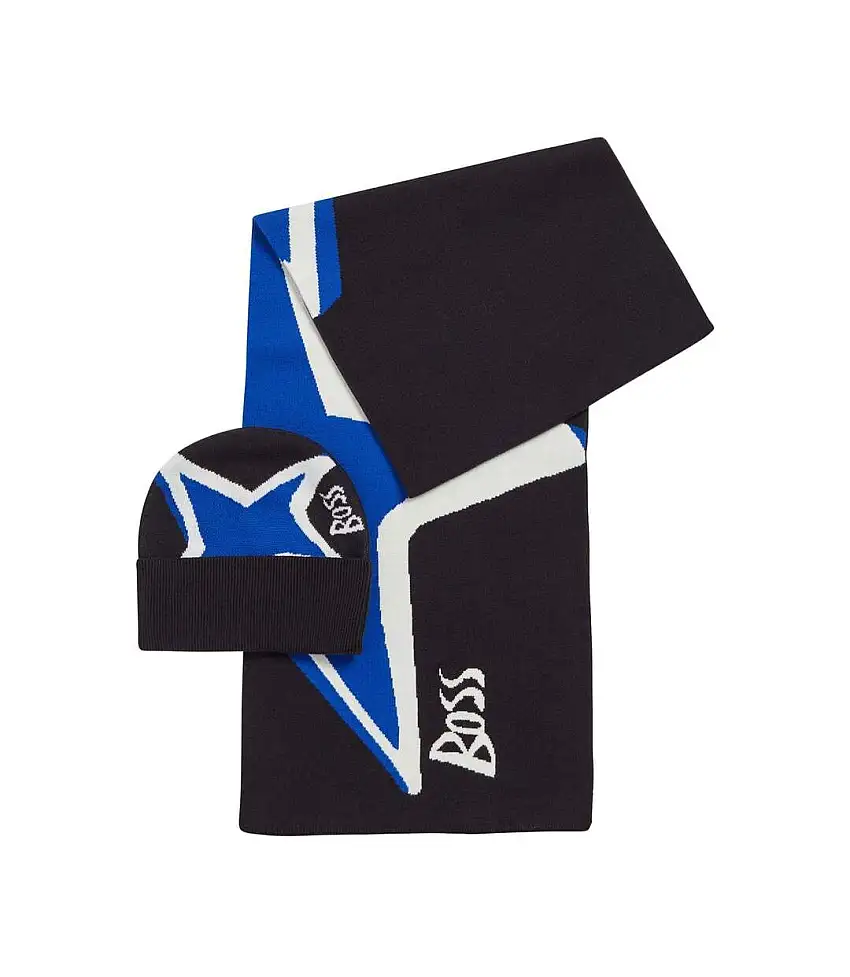 Destino Hat And Scarf Set One Size Black Hugo Boss