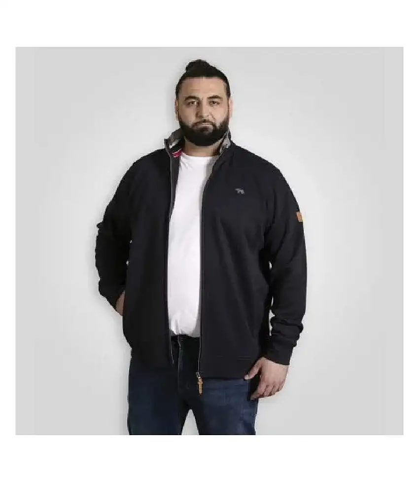 Mens D555 Johnson Embroidered Logo Kingsize Fleece Jacket Navy Duke