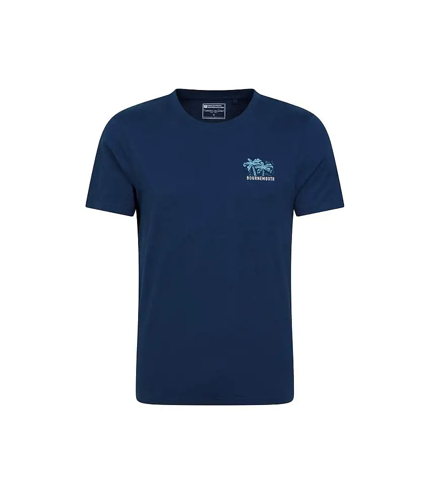 Mens Bournemouth Printed Organic T-shirt Navy Mountain Warehouse