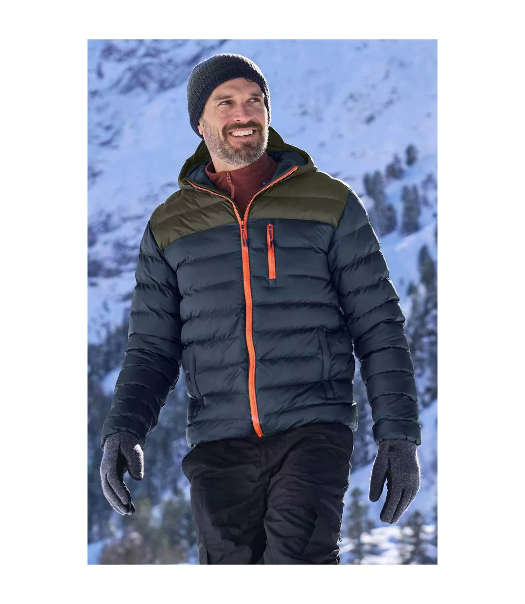 Mens Link Padded Jacket Khaki Green Mountain Warehouse