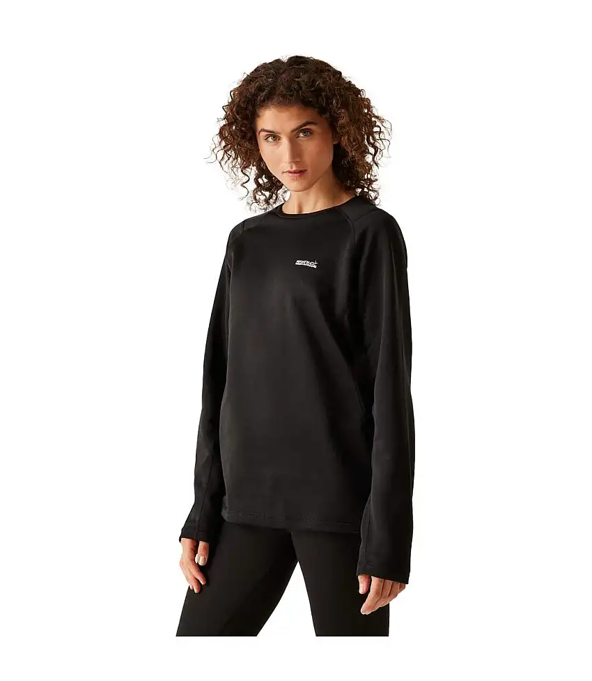 Womens/ladies Plain Thermal Base Layer Set Black Regatta