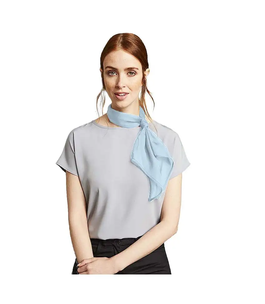 Ladies/womens Work Chiffon Formal Scarf One Size Light Blue Premier