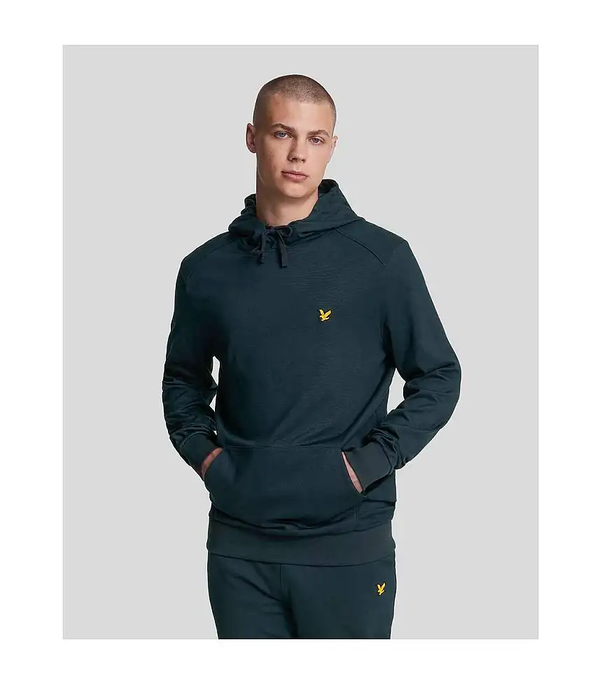 Mens Fly Fleece Hoodie Dark Blue Lyle & Scott