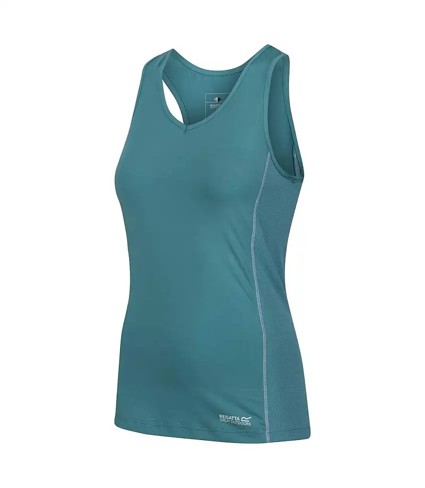 Womens/ladies Varey Extol Wicking Stretch Active Vest Top Blue Regatta
