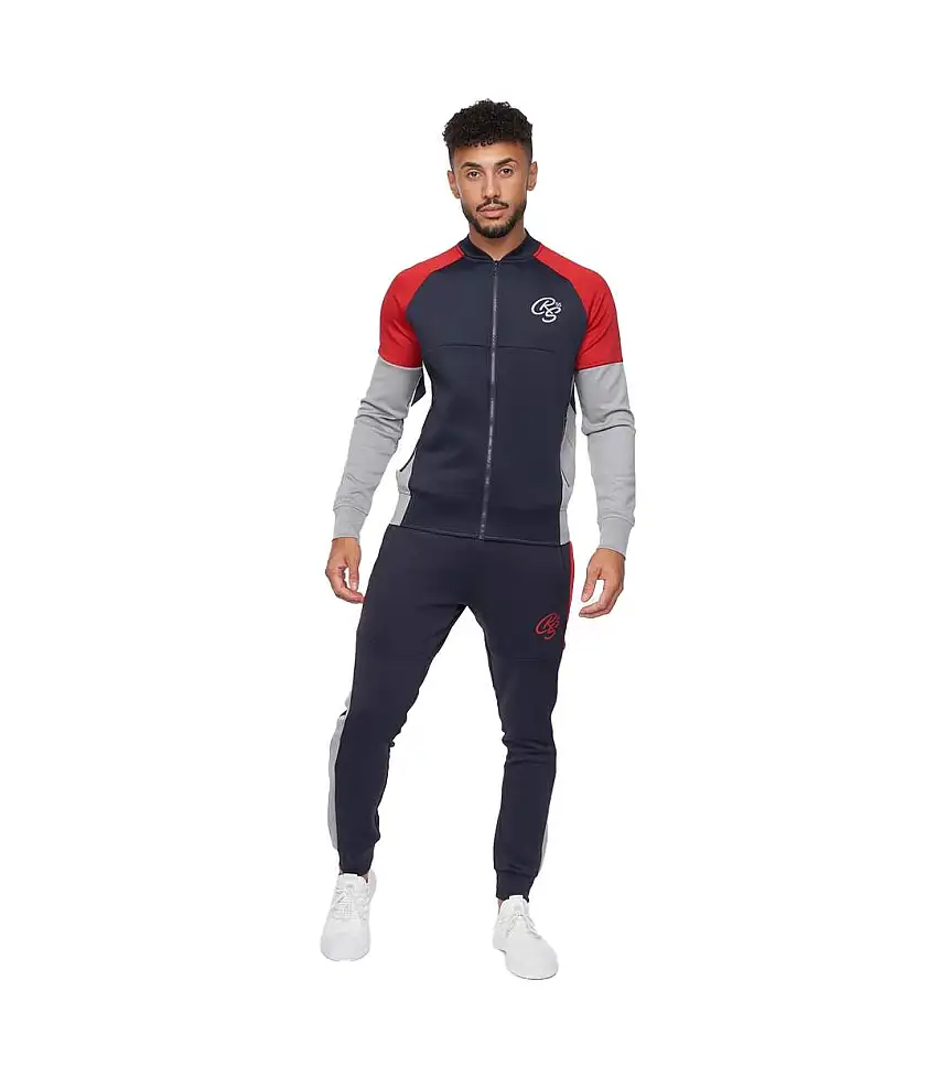 Mens Brayden Tracksuit Navy Crosshatch