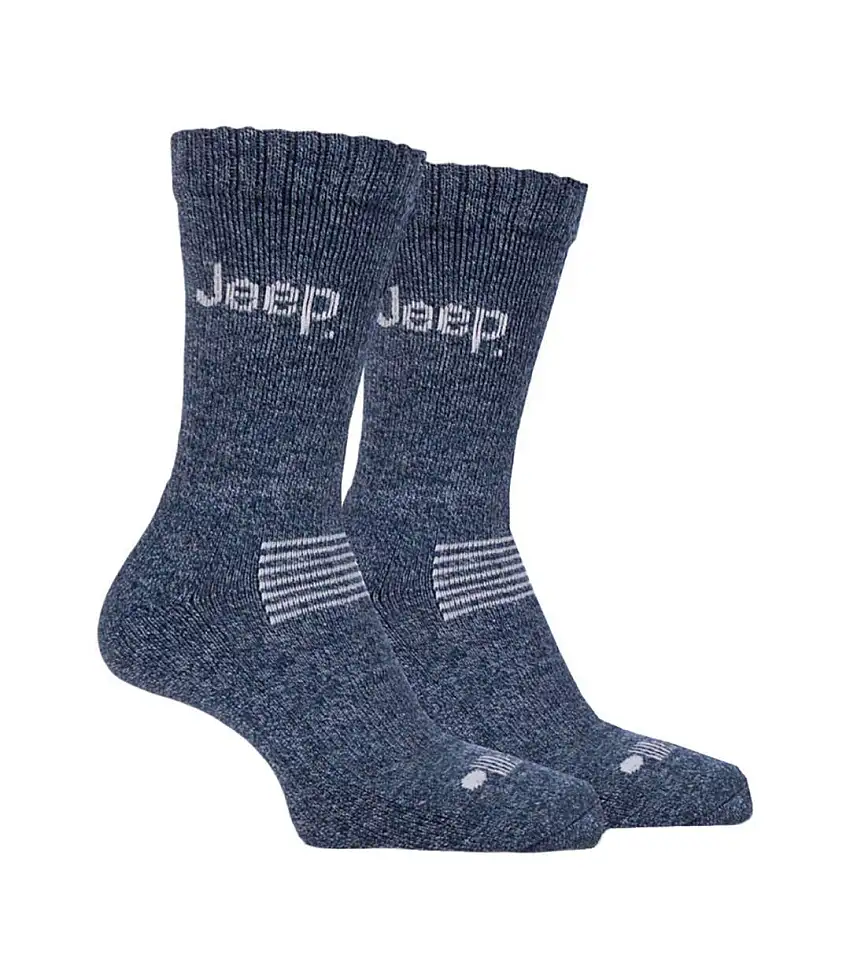 2 Pack Men's Wool Mix Boot Socks | Heavy Duty Crew Thermal Outdoor Socks