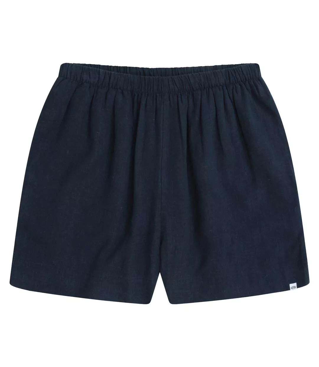 Womens/ladies Nova Linen Shorts Navy Animal