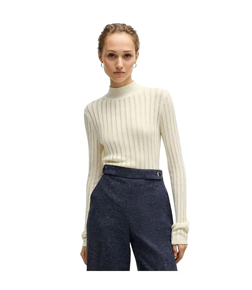 Womens/ladies Fatirami Stripe Sweater Top White Boss