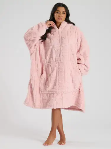 Pink Teddy Cut Sherpa Fleece Snuggle Hoody