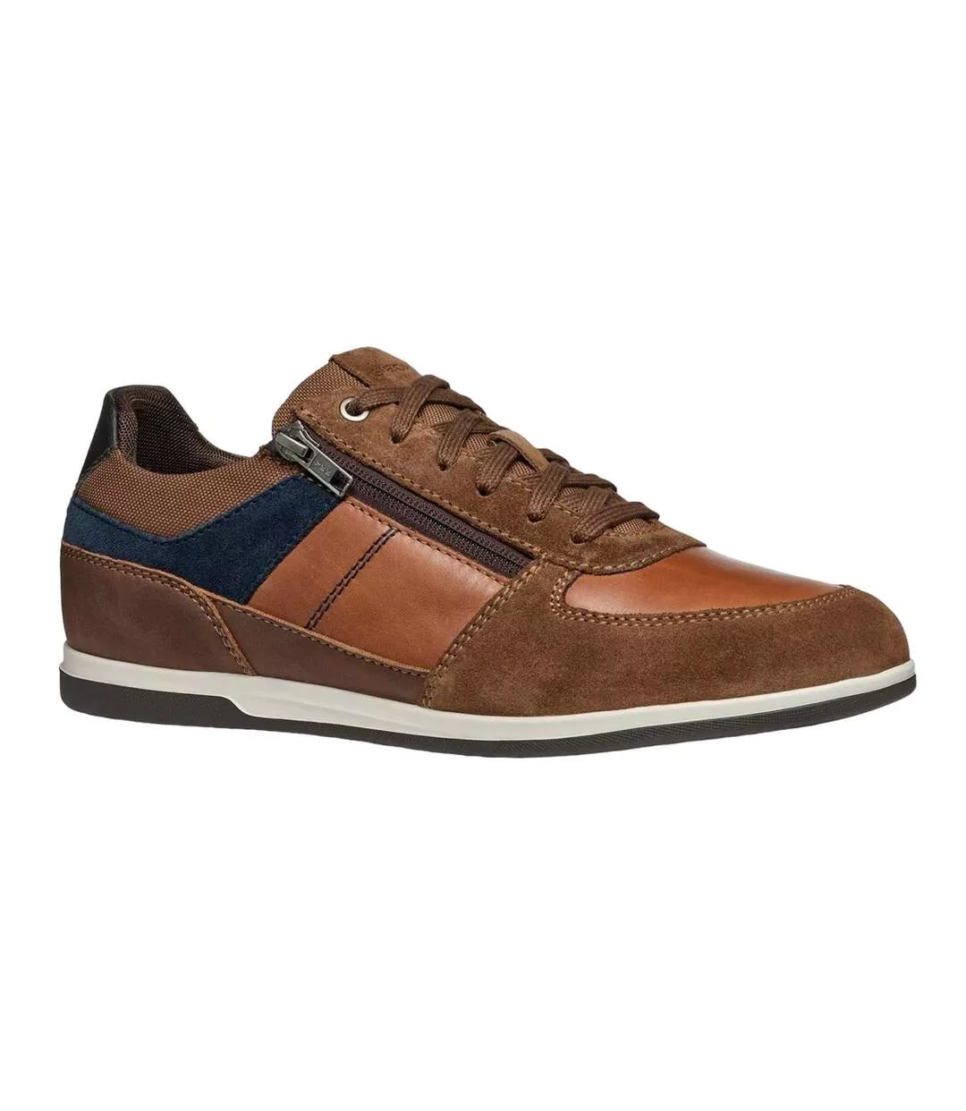 Mens U Renan B Suede Trainers Brown Navy Geox
