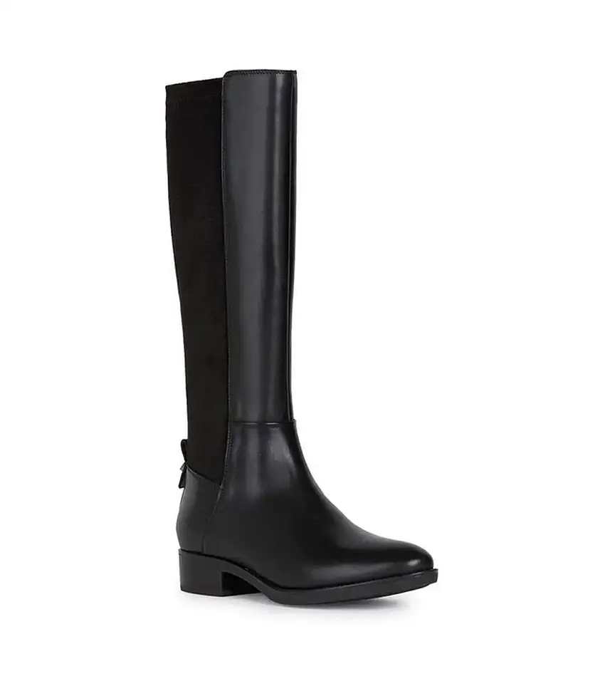 Womens/ladies Felicity Leather Calf Boots Black Geox