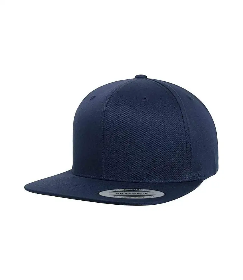 Organic Cotton Snapback Baseball Cap Navy Flexfit