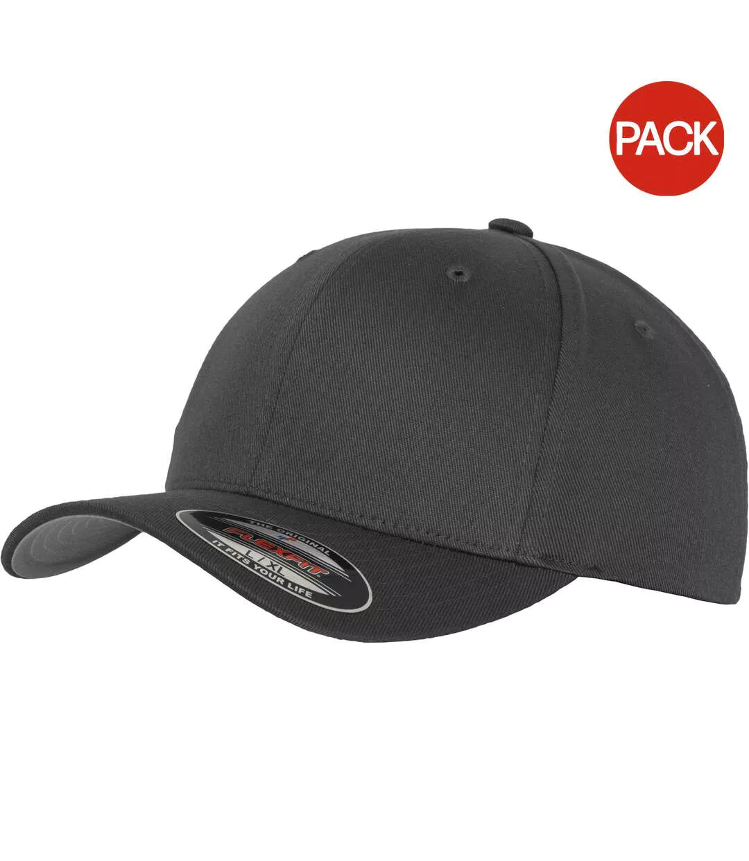 Yupoong Mens Flexfit Fitted Baseball Cap (Pack of 2) (Dark Grey) - UTRW6703