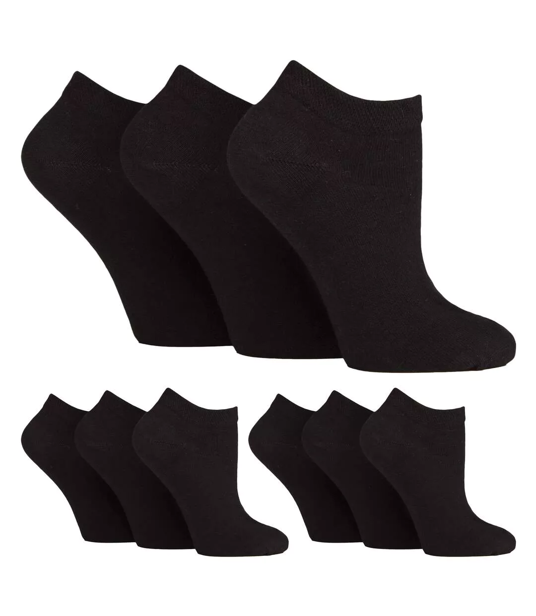 9 Pairs Ladies Diabetic Trainer Socks | Ankle Socks Swollen Feet