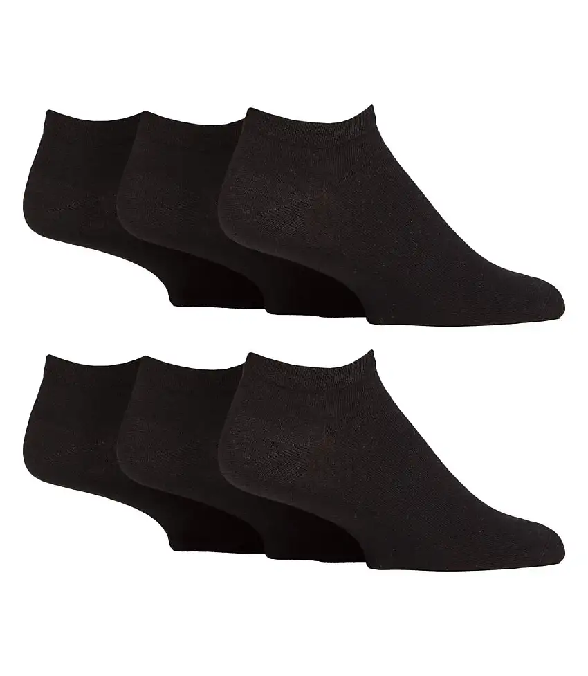 6 Pack Mens Diabetic Trainer Socks | Cushioned Foot Wide Ankle Socks