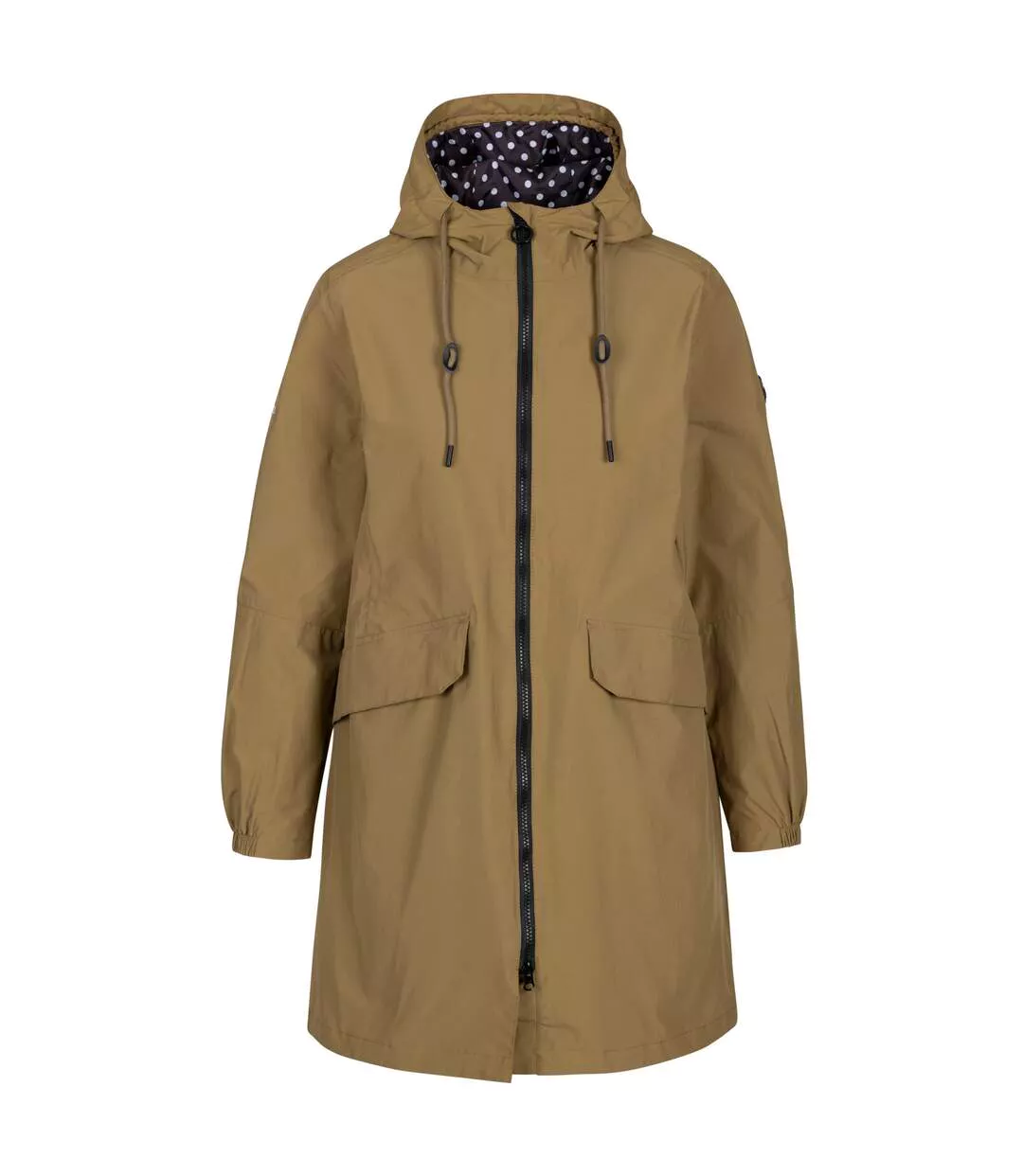 Womens/ladies Saltom Longline Waterproof Jacket Vintage Khaki Trespass