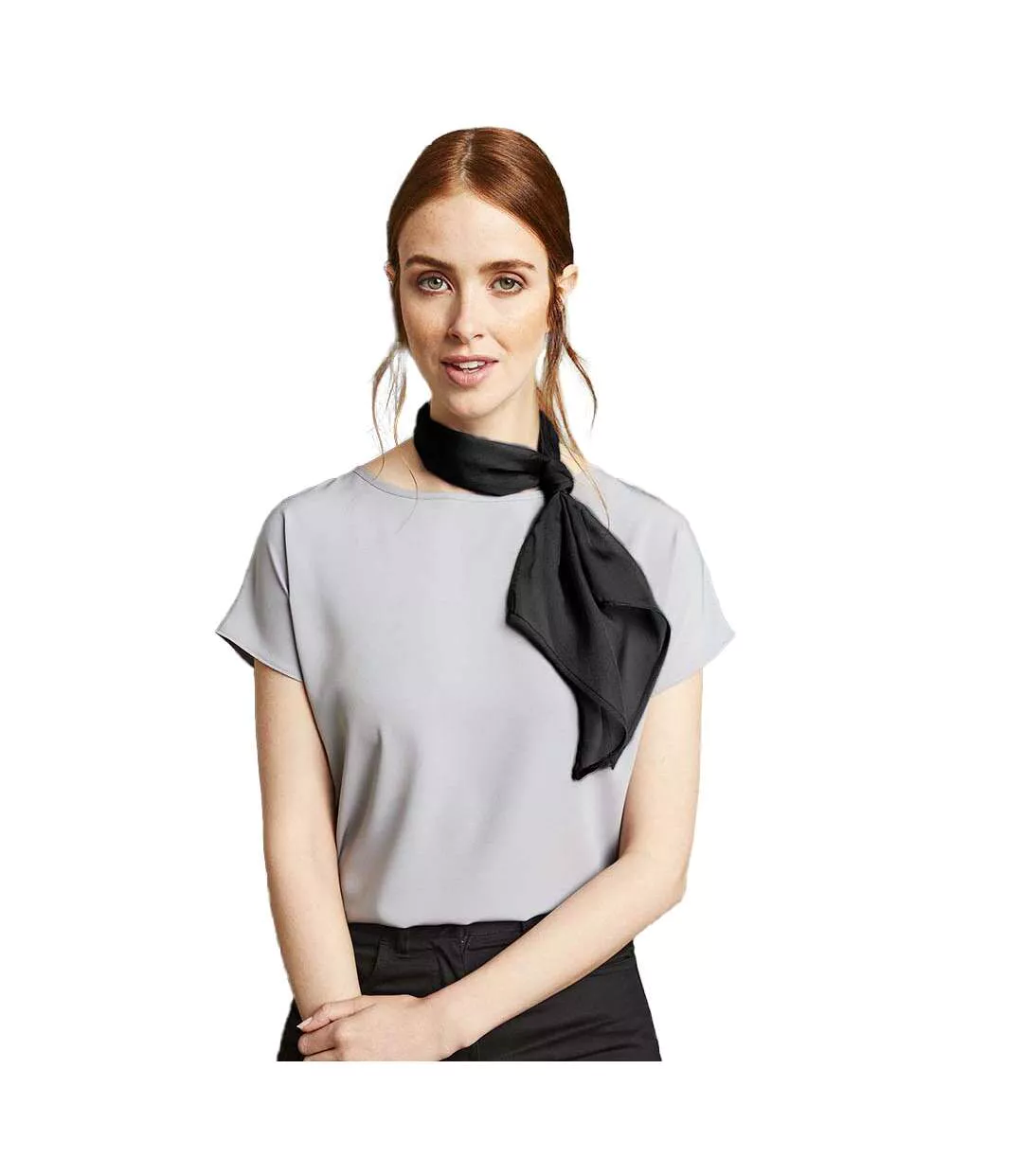 Ladies/womens Work Chiffon Formal Scarf One Size Black Premier