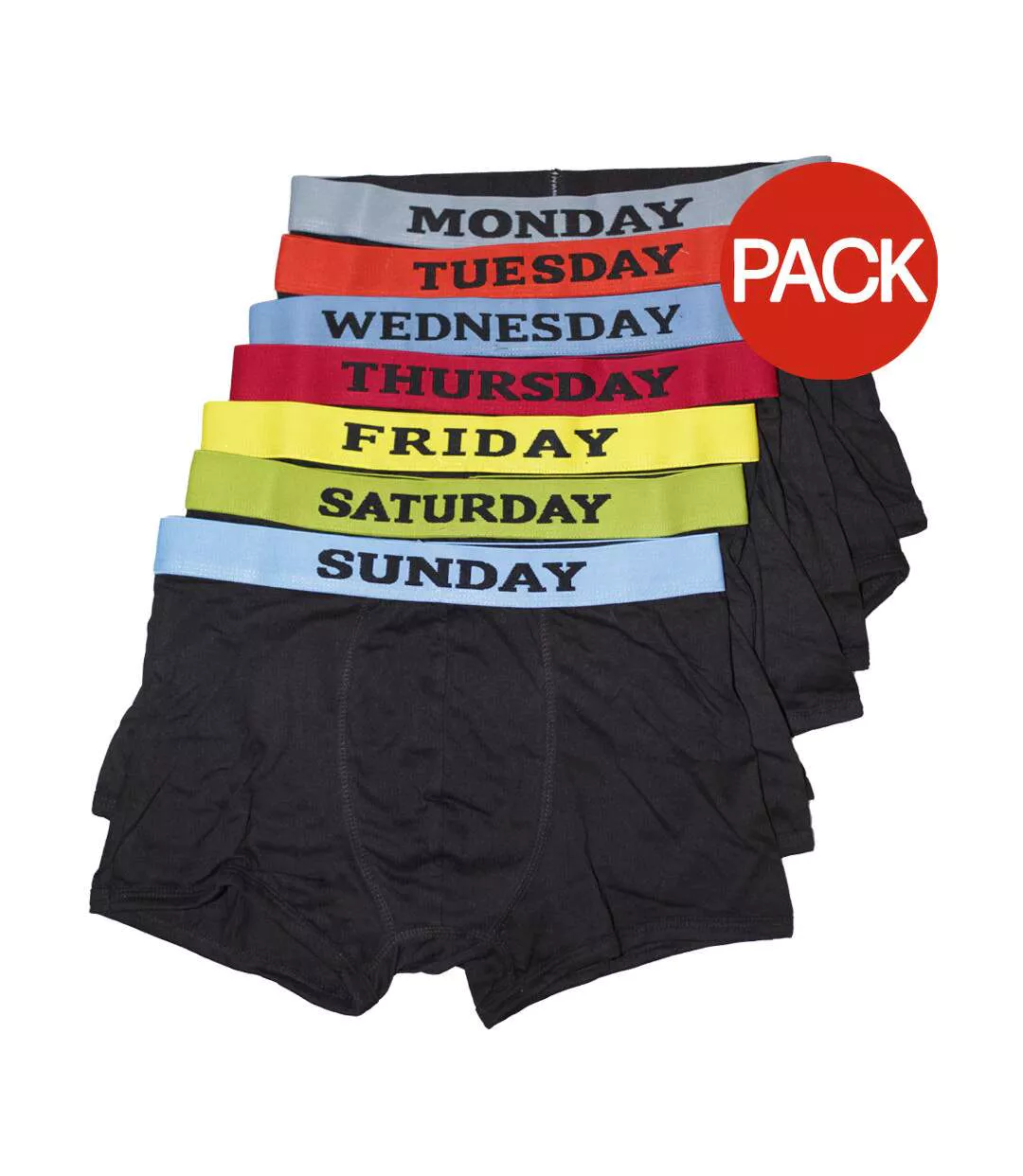 Mens Days Of The Week Boxer Shorts / Underwear (Pack Of 7) (Black) - UTMU138