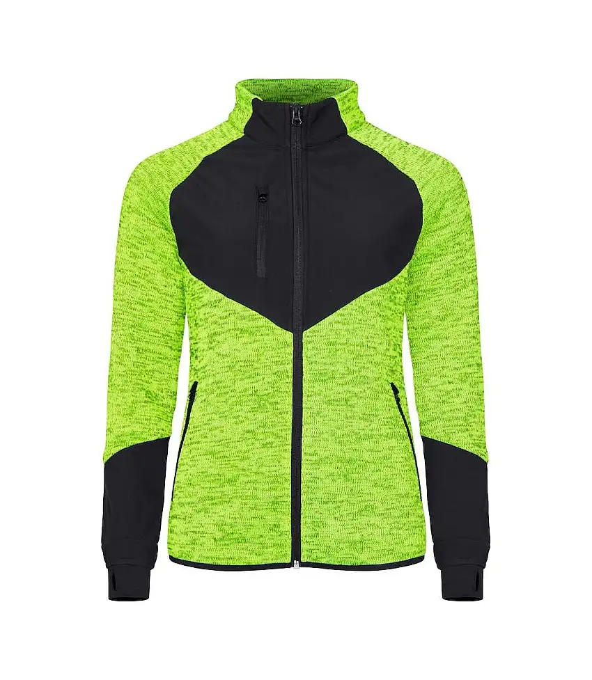 Womens/ladies Haines Fleece Jacket Visibility Yellow Clique