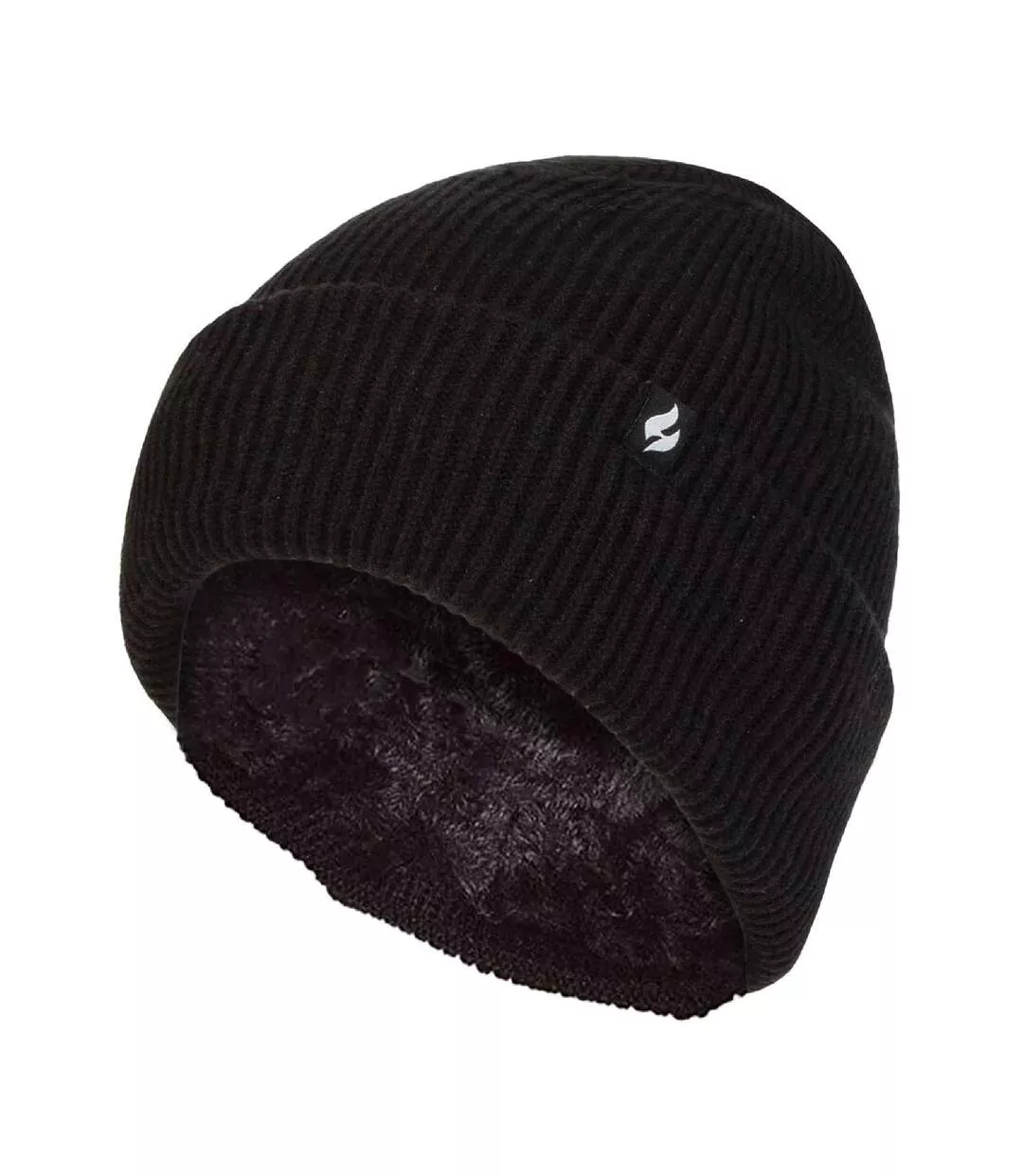 Ladies Fleece Lined Ribbed Thermal Turnover Hat for Winter