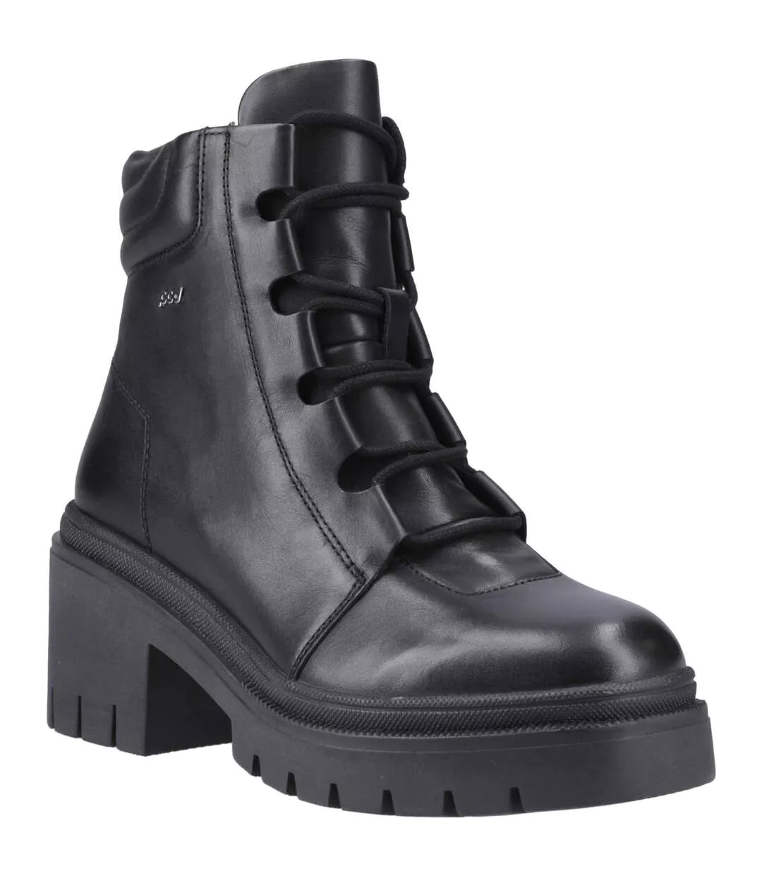 Womens/ladies Winona Leather Heeled Boots Black POD