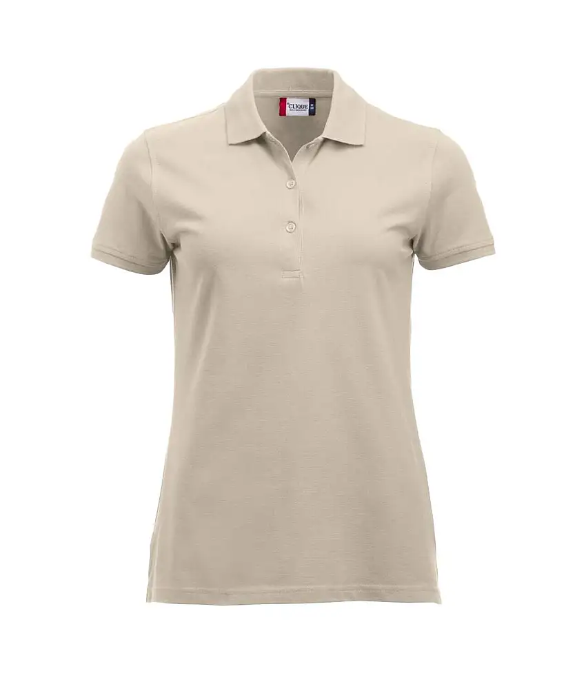 Womens/ladies Classic Marion Short-sleeved Polo Shirt Light Khaki Clique