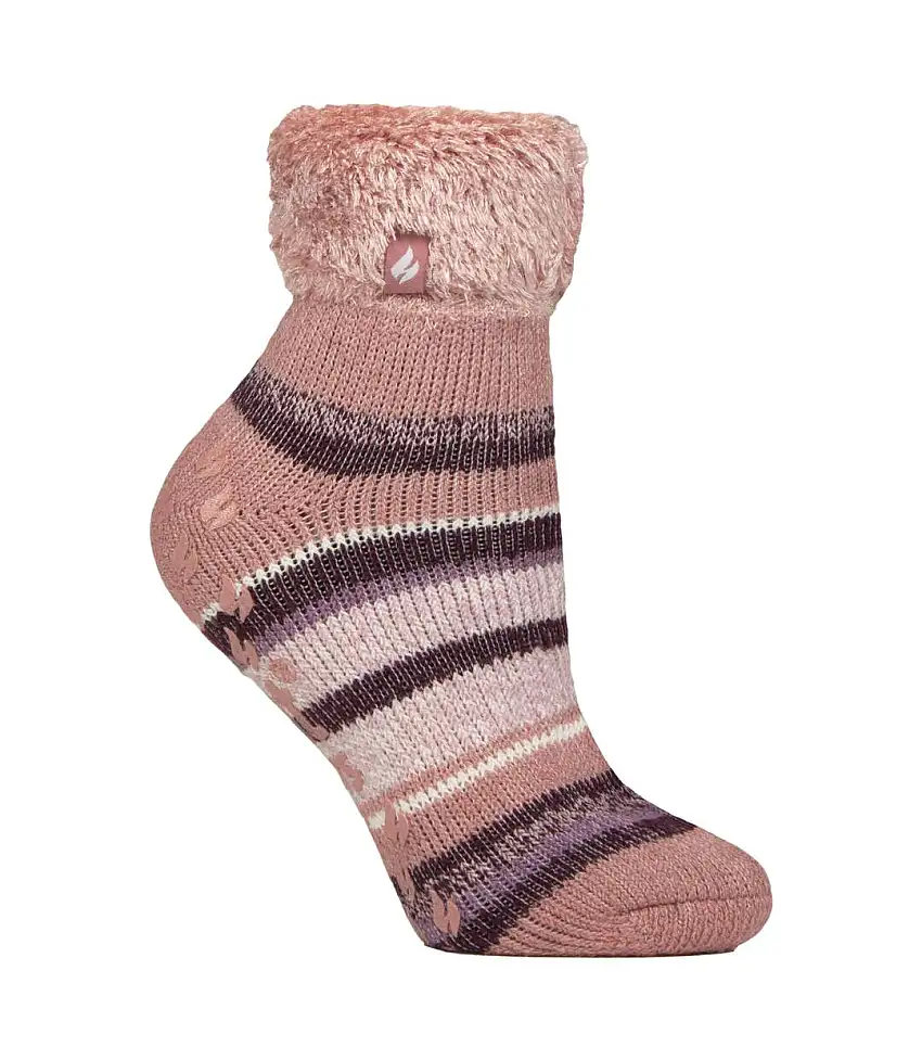 Ladies Soft Stripe Lounge Socks for Winter