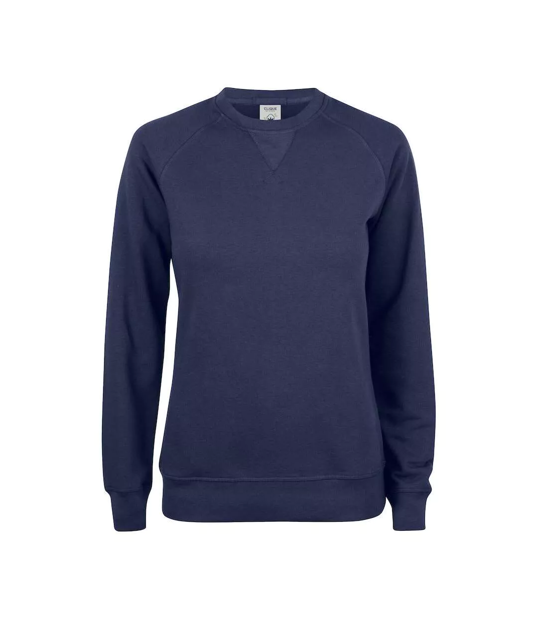 Womens/ladies Premium Round Neck Sweatshirt Dark Navy Clique