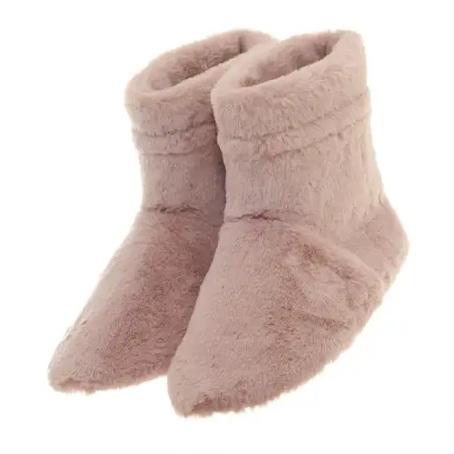Pink Faux Fur Microwavable Slipper Boots