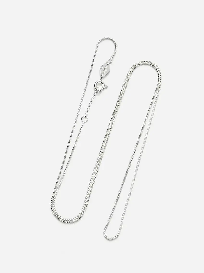 Box Chain Necklace - 42cm - Silver