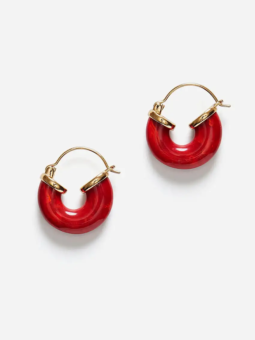 Petit Swell Hoops - Bright Red
