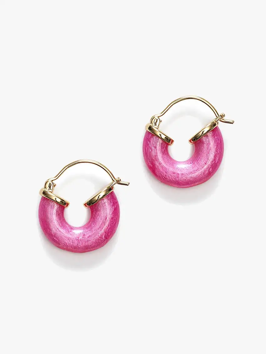 Petit Swell Hoops - Pink Lotus