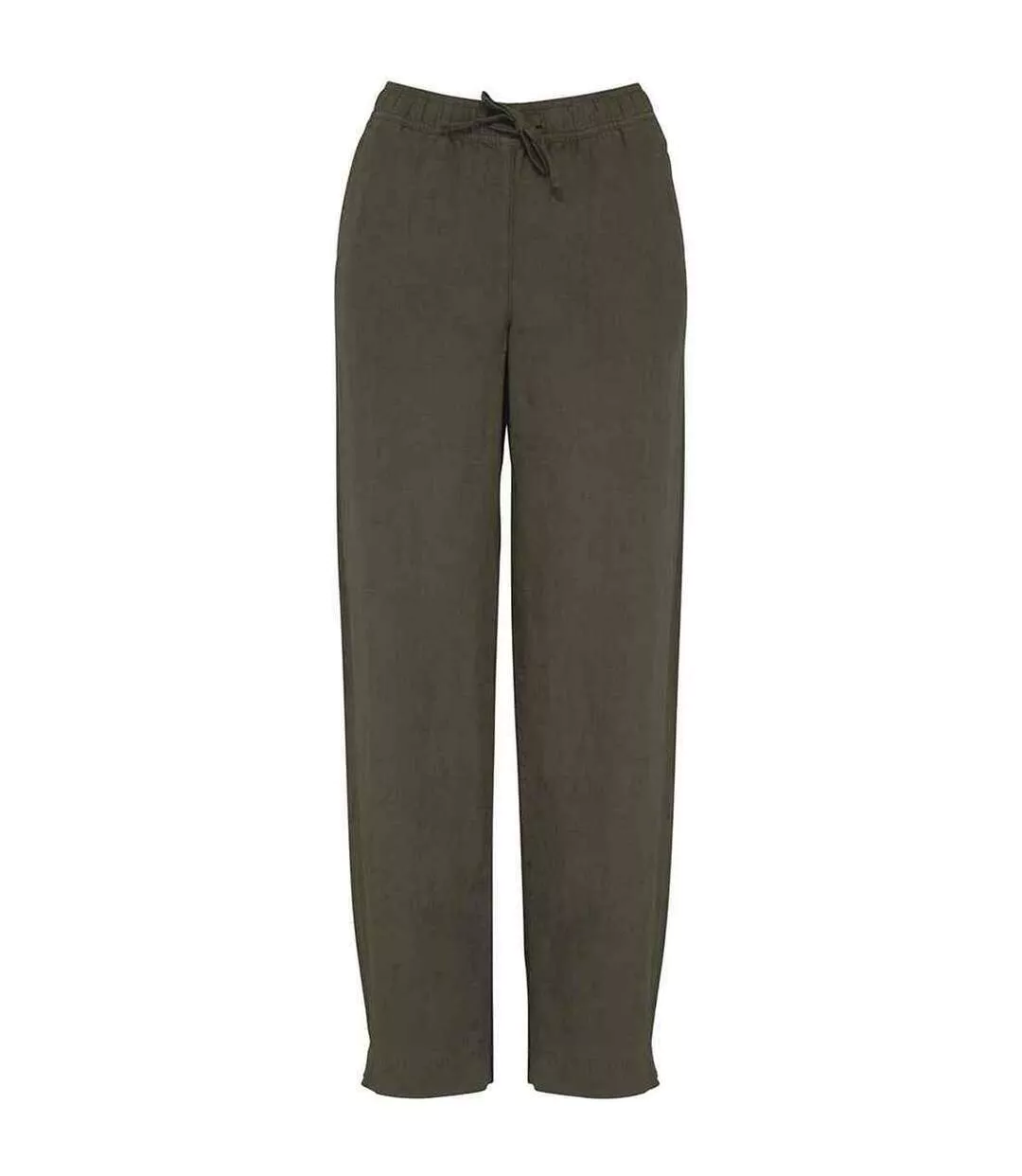Womens/ladies Washed Trousers Washed Organic Khaki Spasso