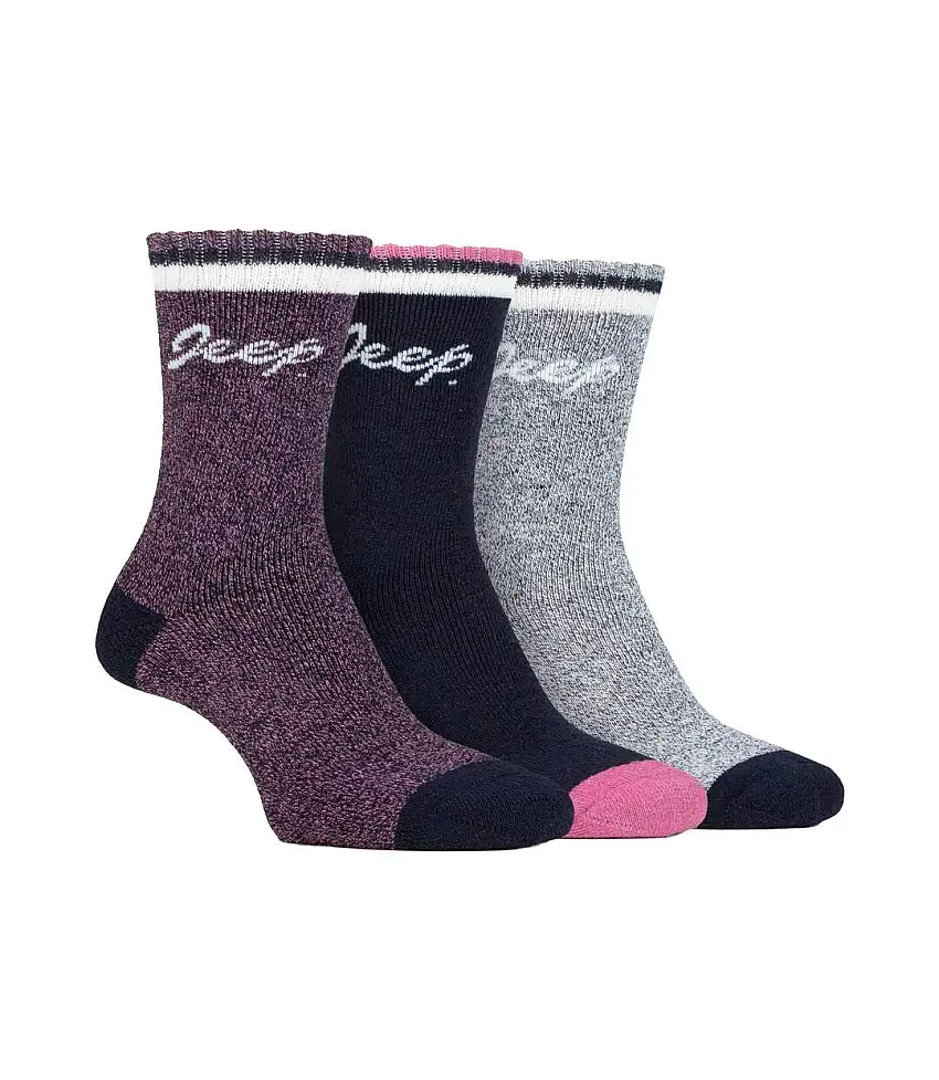 3 Pack Ladies Performance Boot Socks | Women's Ribbed Cushioned Comfort Socks