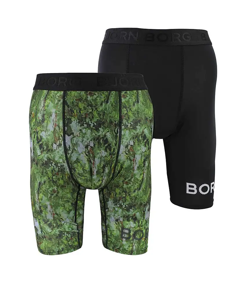 2 Pack Performance Moisture-Wicking Boxers with Long Leg for Men