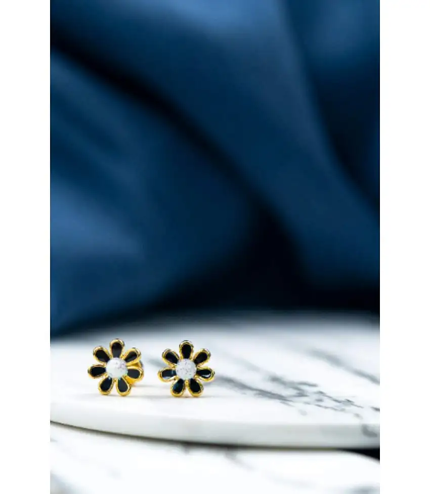 Stainless Steel Colourful Daisy Summer Floral Sun Flower Minimalist Stud Earring