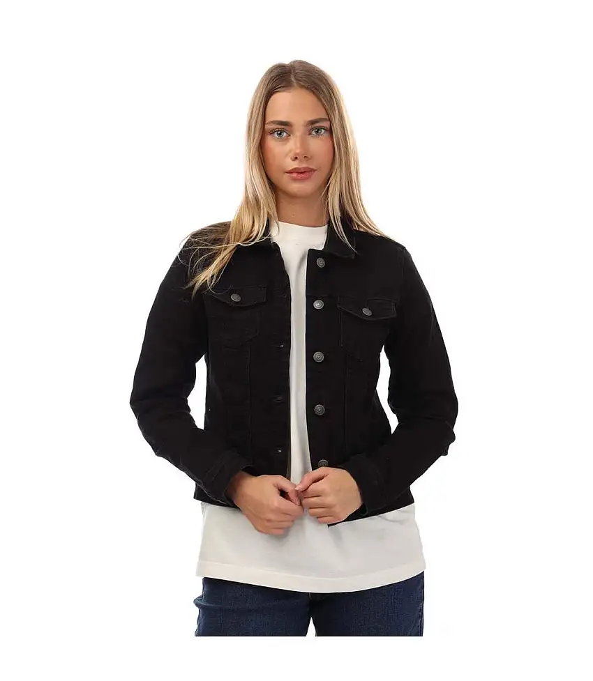 Womens/ladies Wonder Denim Jacket Black Only