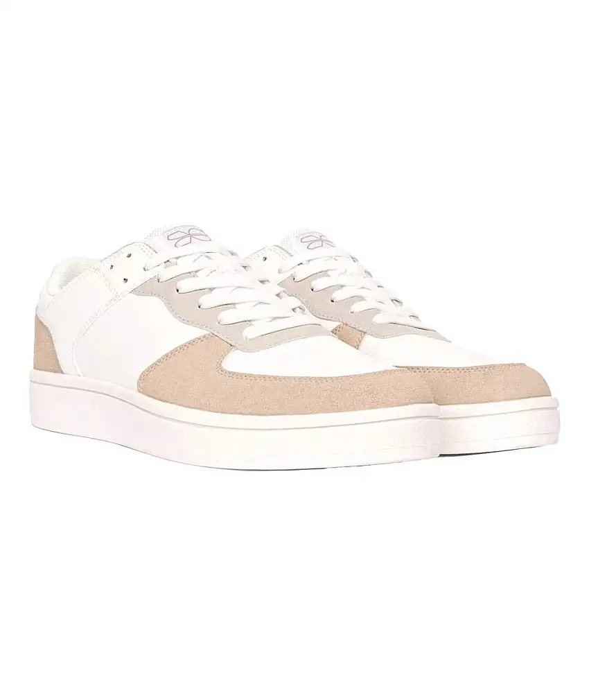 Mens Avelino Trainers White Crosshatch