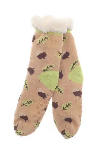 Autumn Acorns Sherpa Lined Slipper Socks