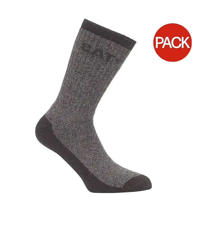 Pack Of 2 Thermal Mens Work Socks Black Caterpillar