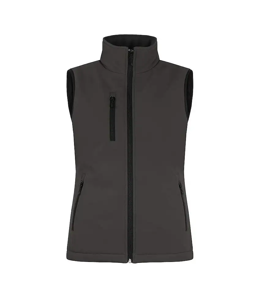 Womens/ladies Softshell Panels Gilet Dark Grey Clique