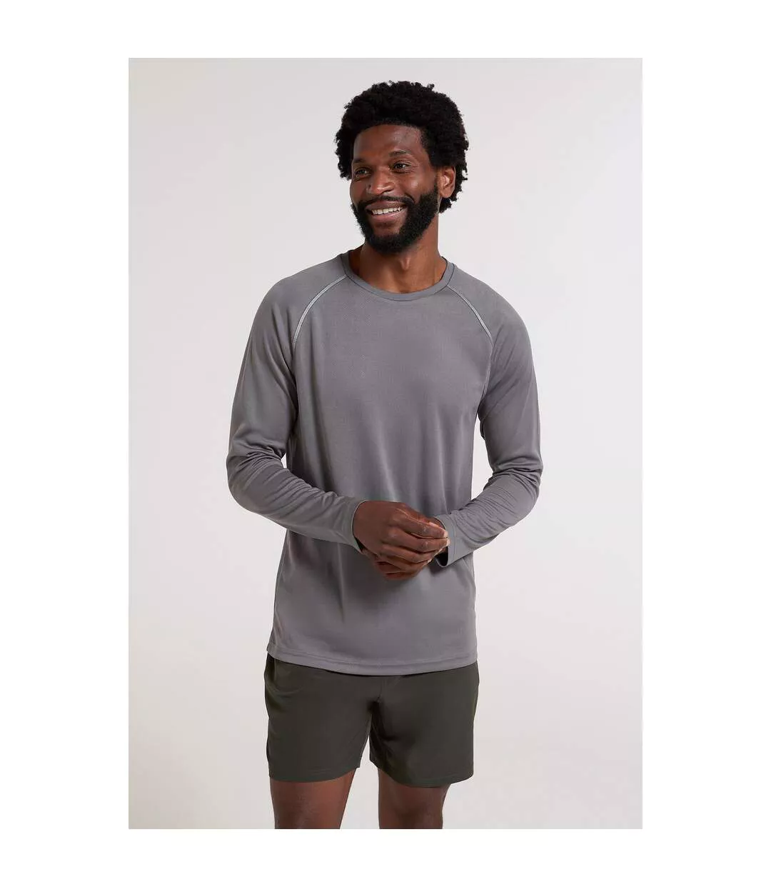 Mens Endurance Long-sleeved T-shirt Dark Grey Mountain Warehouse