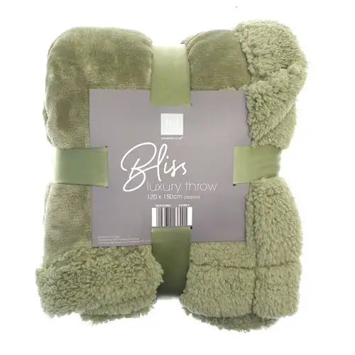 Sage Autumn Bliss Sherpa Back Plush Throw 120x150cm
