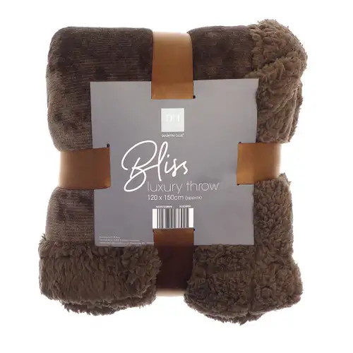 Cocoa Winter Bliss Sherpa Back Plush Throw 120x150cm