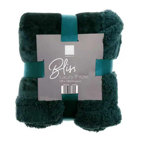 Pine Winter Bliss Sherpa Back Plush Throw 120x150cm