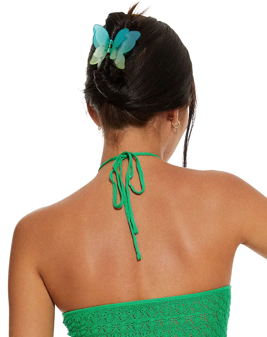 MOTEL X BARBARA Butterfly Hair Claw in Blue