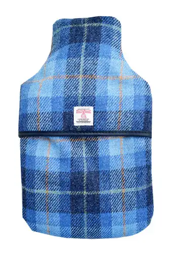Blue Check Harris Tweed 2L Hot Water Bottle